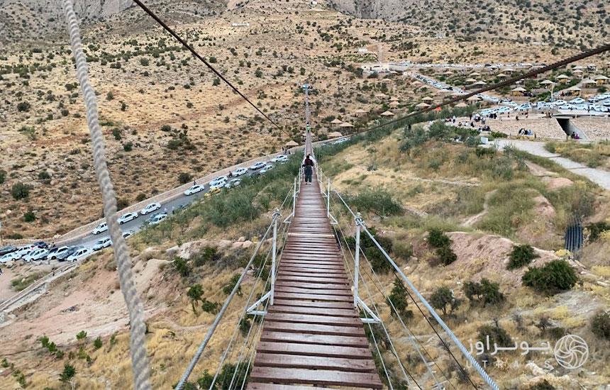 پل معلق پارک دراک از تفریحات شیراز